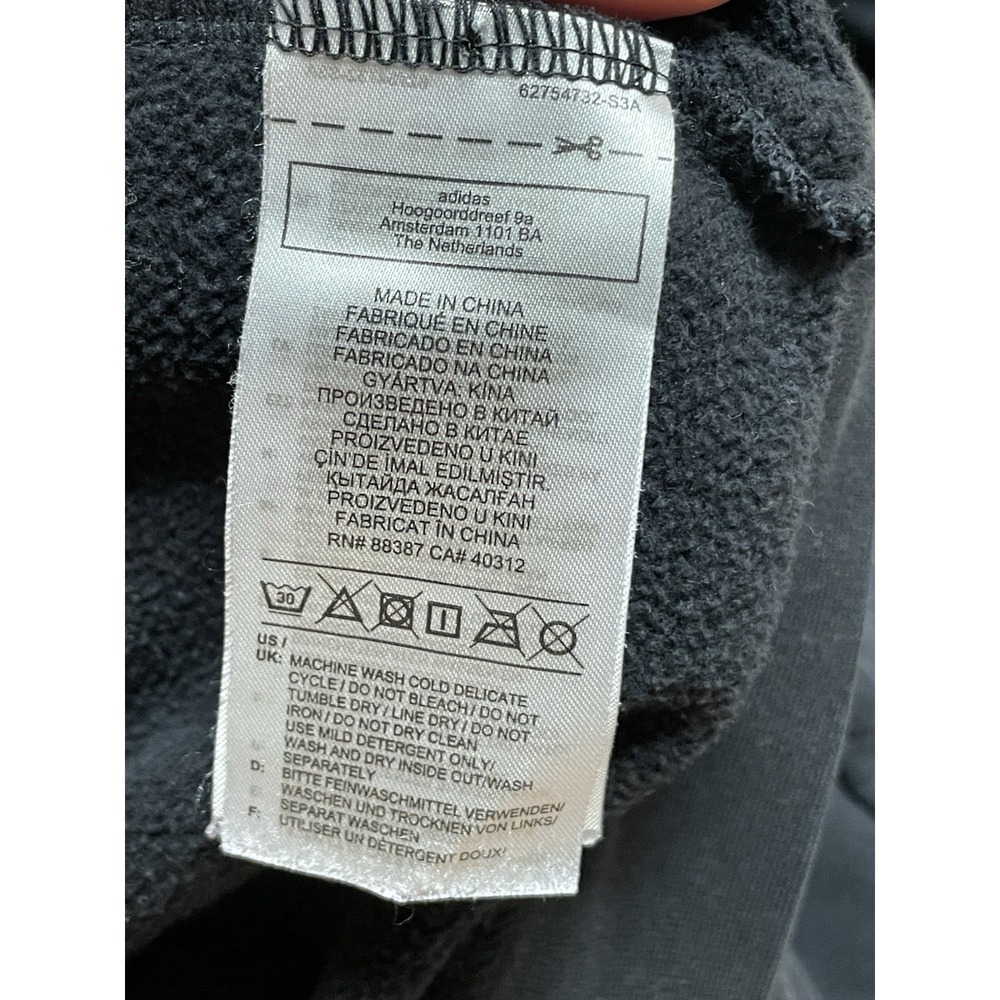 Adidas Women's Sweatshirt Hoodie Three Stripe Cropped Black Crop Top‎ 2xs - Picture 6 of 11